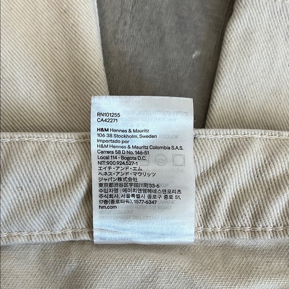 H&M Ecru Cream High Rise Denim Jeans Classic Style, Size 10 - Picture 13 of 13